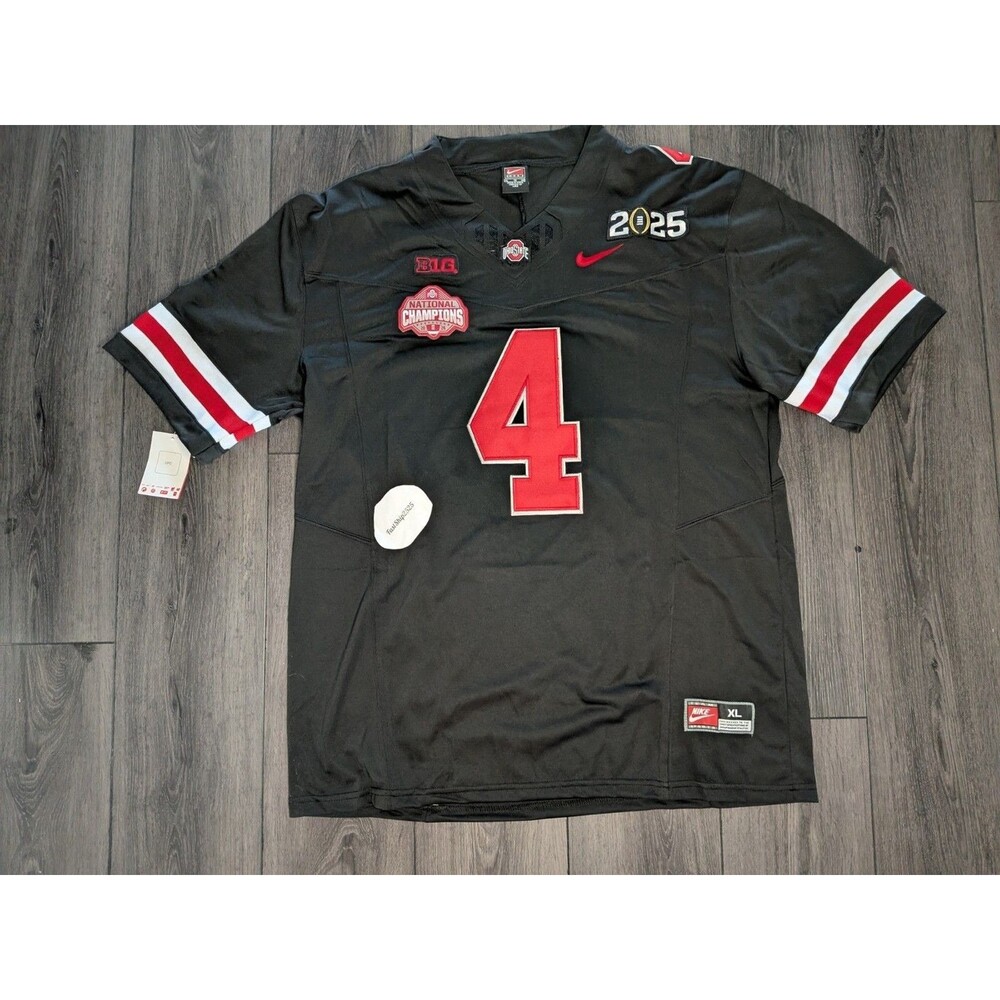 Jeremiah Smith #4 Ohio Buckeyes ๐ 2025 BLACKOUT Natty Champs Jersey XL - Picture 2 of 4